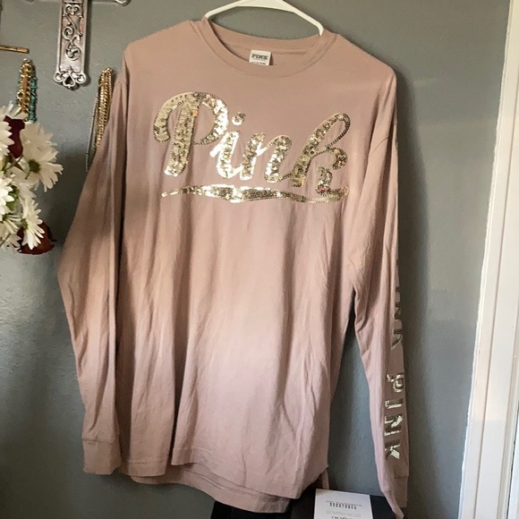 PINK Victoria's Secret Tops - RARE! ✨Bling Victoria’s Secret Long Sleeve✨